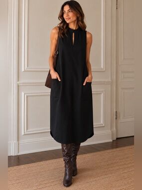 New with Tags: Vero Moda Black Sleeveless Dress with Keyhole Collar ~Size small